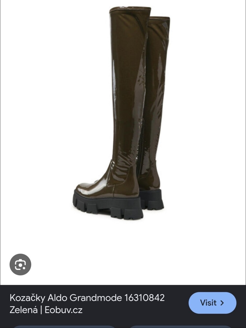 Aldo Olive Green Patent Over-the-Knee Chunky Sole Boots